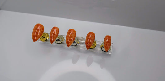 Orange Snake Skin Press On Nails