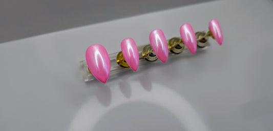 Pink Chrome Press On Nails