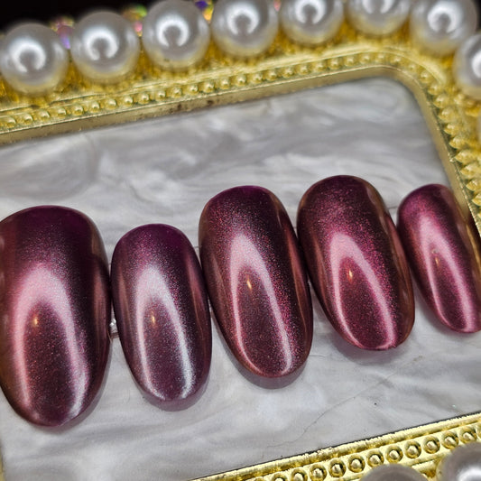 Rose Chrome Press On Nails