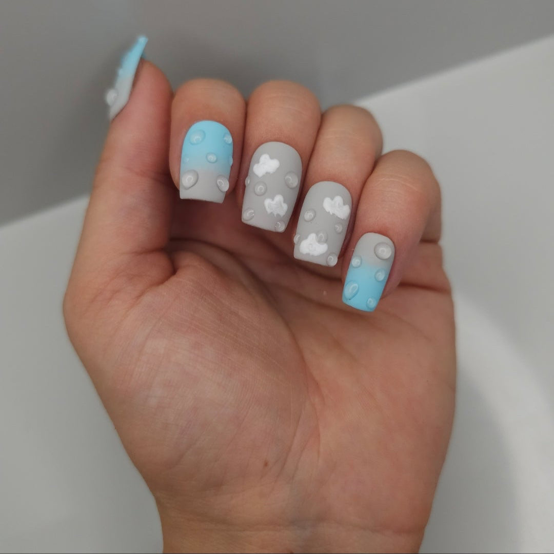 Rainy Days Press On Nails