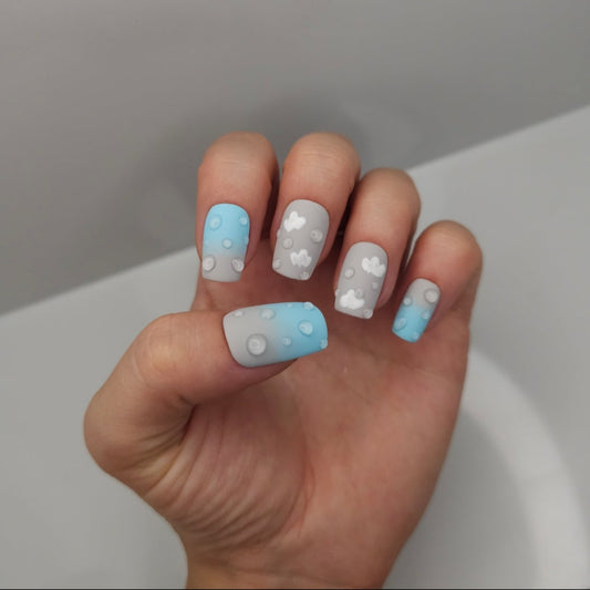 Rainy Days Press On Nails