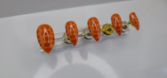 Orange Snake Skin Press On Nails