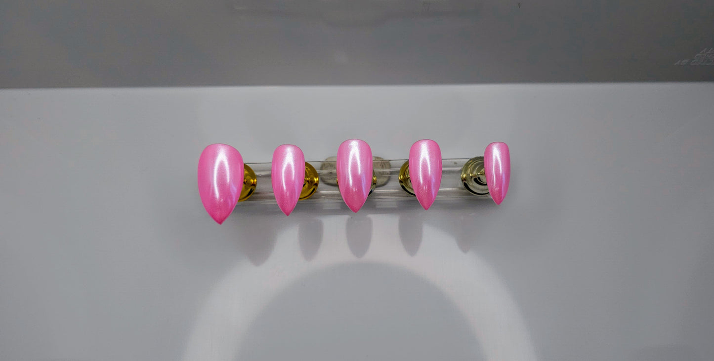 Pink Chrome Press On Nails