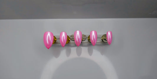 Pink Chrome Press On Nails