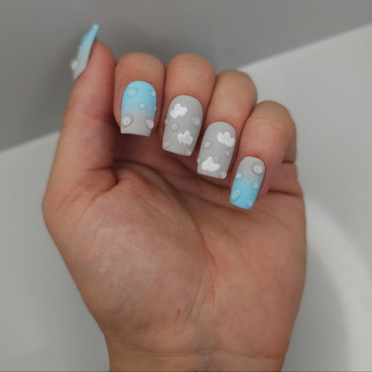 Rainy Days Press On Nails